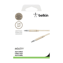 (DP) Belkin MIXIT Metallic Aux Cable 3.5mm Braided 4' Gold