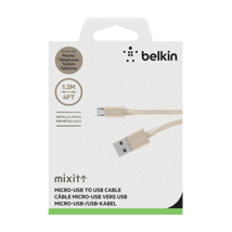 (DP) Belkin MIXIT Metallic Micro Cable Braided 4' Gold