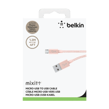 (DP) Belkin MIXIT Metallic Micro Cable Braided 4' Rose