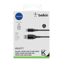 (DP) Belkin DuraTek Micro USB to USB Cable 4' Black