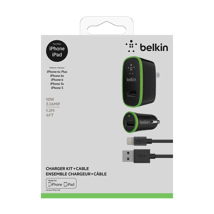 (D) Belkin Wall/Car Charger Kit Lightning to USB