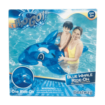 H2OGO Whale Ride-On Blue Float 62" Ages 3+
