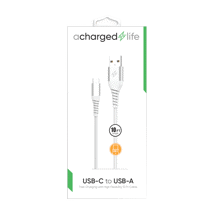 ACharged Life Charging Cable USB-C 10Ft White