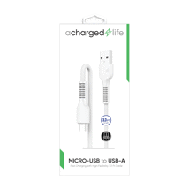 ACharged Life Charging Cable Micro USB 3.3Ft White