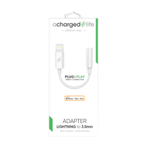 ACharged Life Lightning to 3.5mm Audio Adapter White