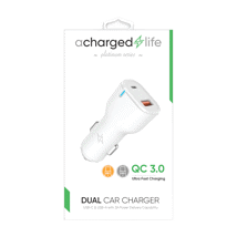 ACharged Life Car Charger 20W PD Dual USB-A/USB-C Port White