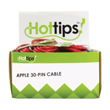 (DP) Hottips Apple 30-Pin Cable 3ft. Asst.