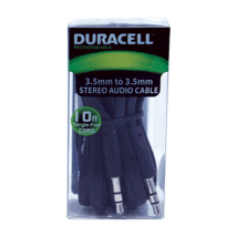 (DP) Duracell 10' Audio Flat Cable Black