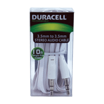 (DP) Duracell 10' Audio Flat Cable White