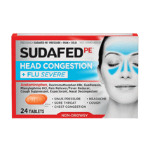 Sudafed PE Head Congestion & Flu Severe 24ct