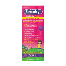 Benadryl Children's Allergy + Congestion Grape 4oz