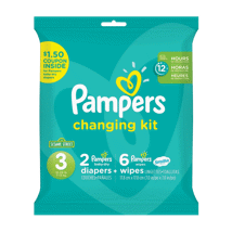 Pampers Cruisers Size 3 (16-28 Lbs) 2 Diapers W/6 Wipes
